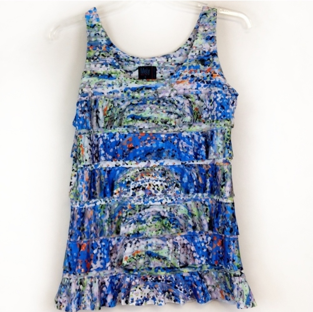 Mely New York Ruffle Sleeveless Top Size Small